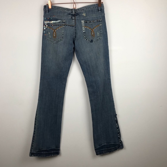 Vintage Calvin Klein Embroidered Heart Y2K Flare Jeans 28 - Picture 8 of 8